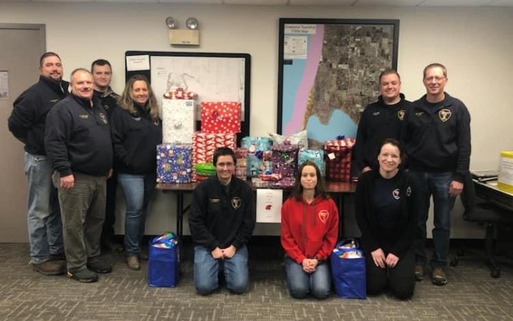 Fire Department with gifts for Shop with a Hero